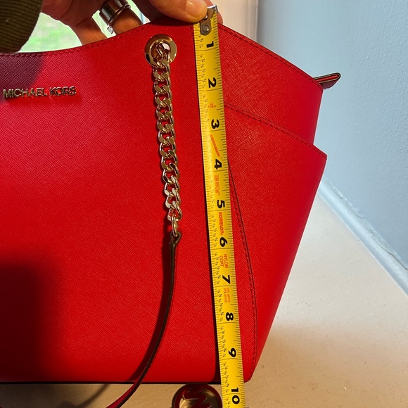 NWT Michael Kors Red Jet Set Travel Bag